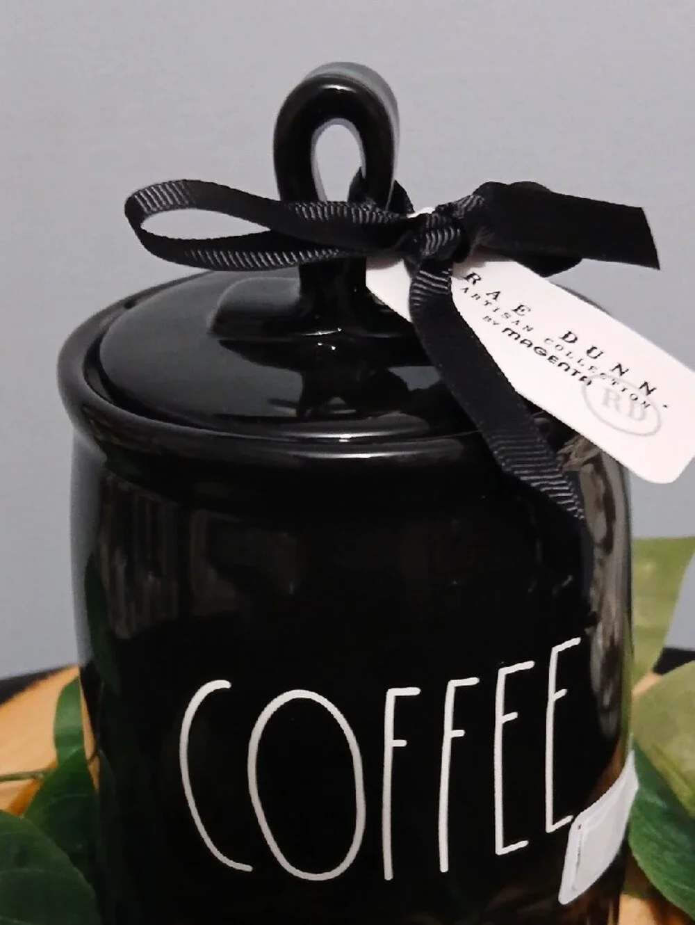NEW 2026! Rae Dunn Black Coffee Canister with White COFFEE Lettering NWT